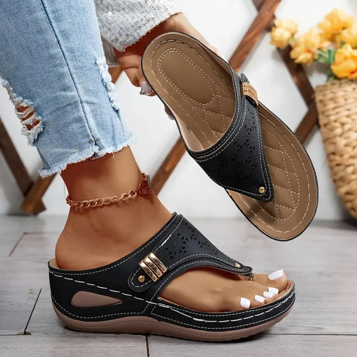 Summer Women Wedge Sandals Open Toe Outdoor New Flip Flops Fashion Casual Designer Shoes Slip on Platform Sandals Slides Women