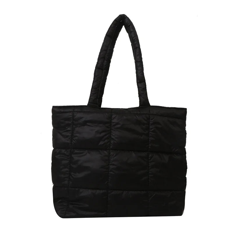 Winter Padded Shoulder Bag for Women Large Capacity Top HandleBag Winter Quilted Cloud Handbag Shopping Bags Bolsas Para Mujeres