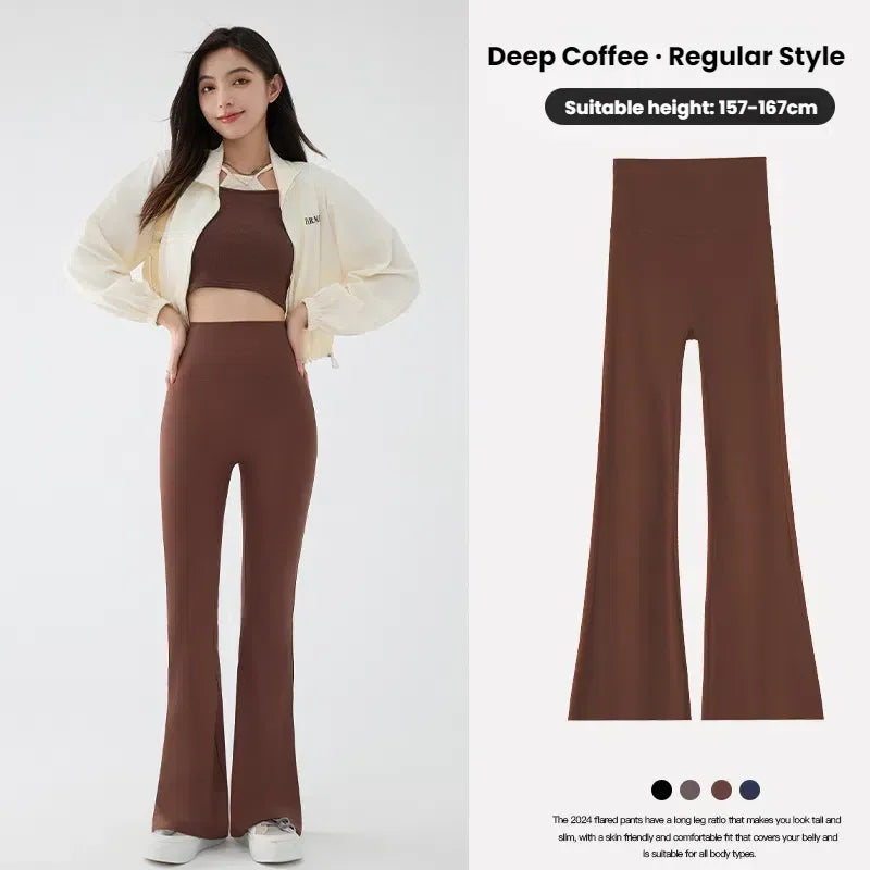 Women's High Waist Stretch Flared Pants
