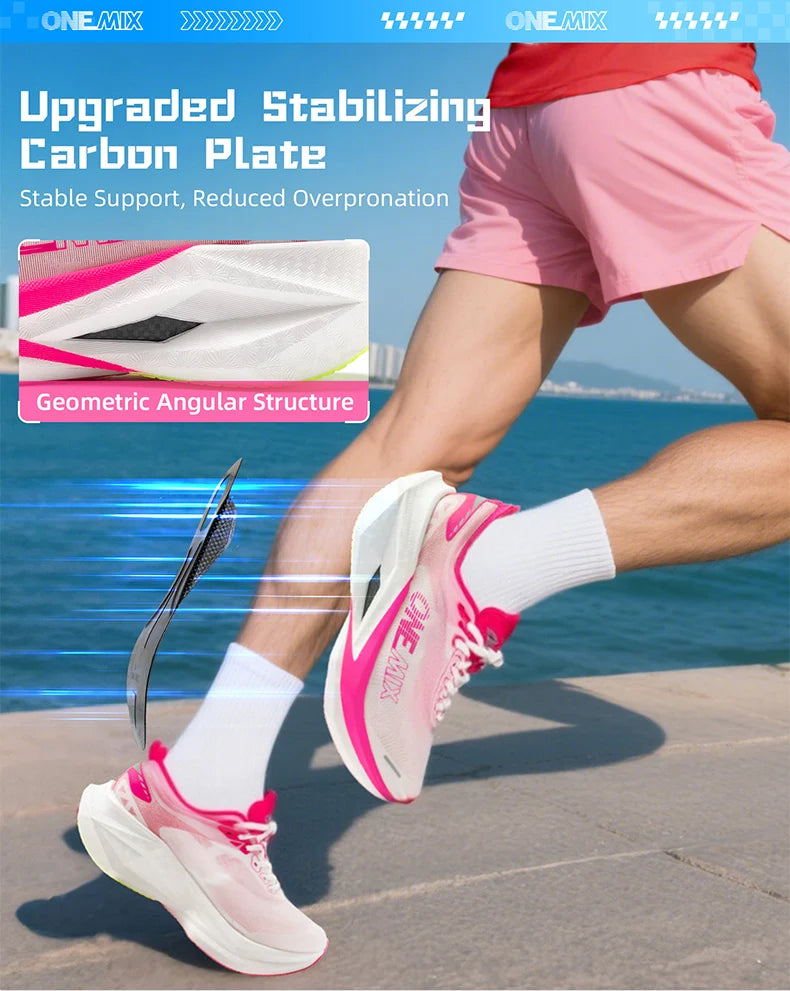ONEMIX Professional Marathon Racing Running Training Shoes Men Full-length Shock Absorption Sports Carbon Plate Walking Sneakers