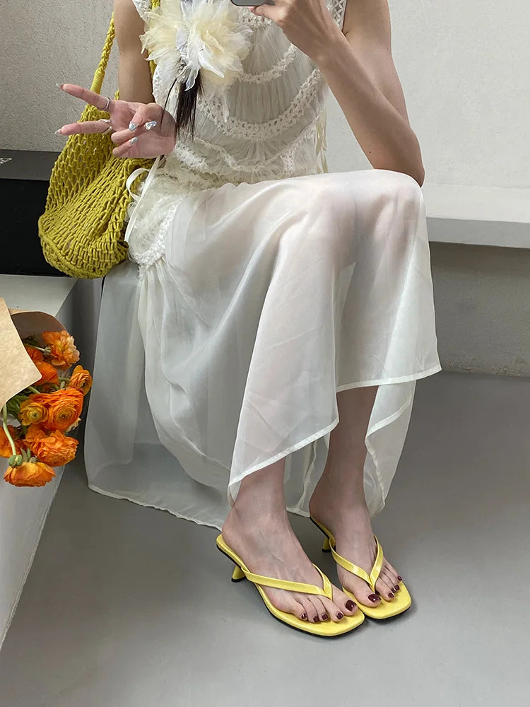 Bailamos 2025 Brand Women Slippers High Heels Sandals Sexy Open Toe Party Wedding Summer Shoes Woman Soft Outdoor Slides Beach F