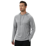 Summer Men's Long Sleeve UPF 50+ Hoodie T-Shirts, Rash Guard Quick Dry T-shirt Outdoor Sport Running Pullover