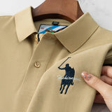 Men's Embroidered Cotton Polo Shirt – Breathable Summer Fit