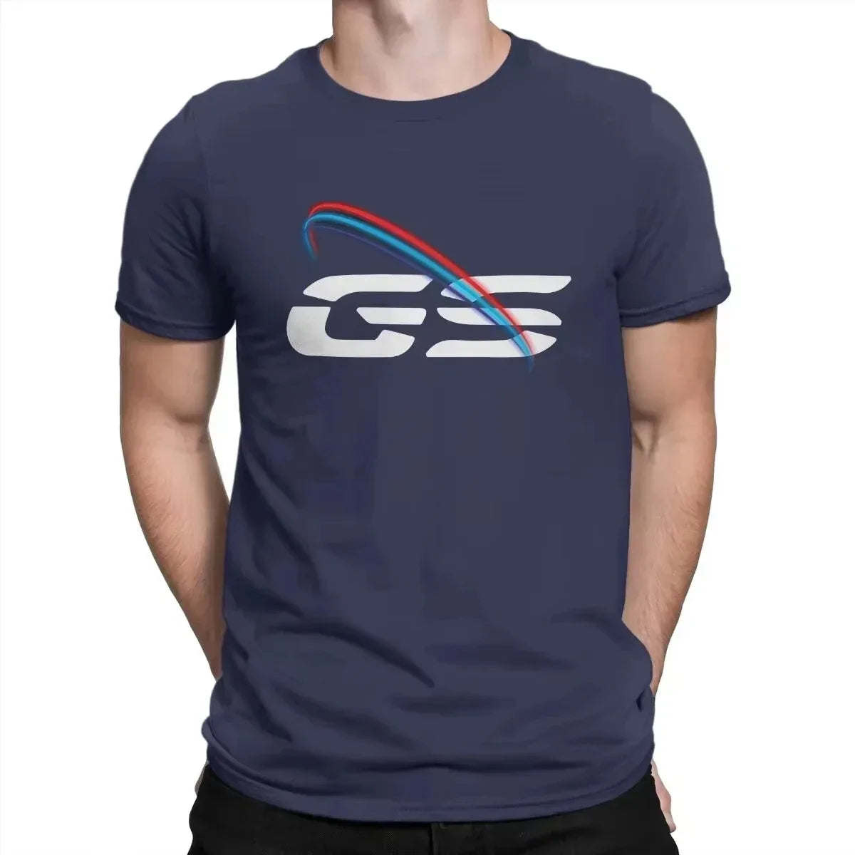 Grunge Motorcycle Graphic Cotton T-Shirt — Men's 2D Print Streetwear Tee
