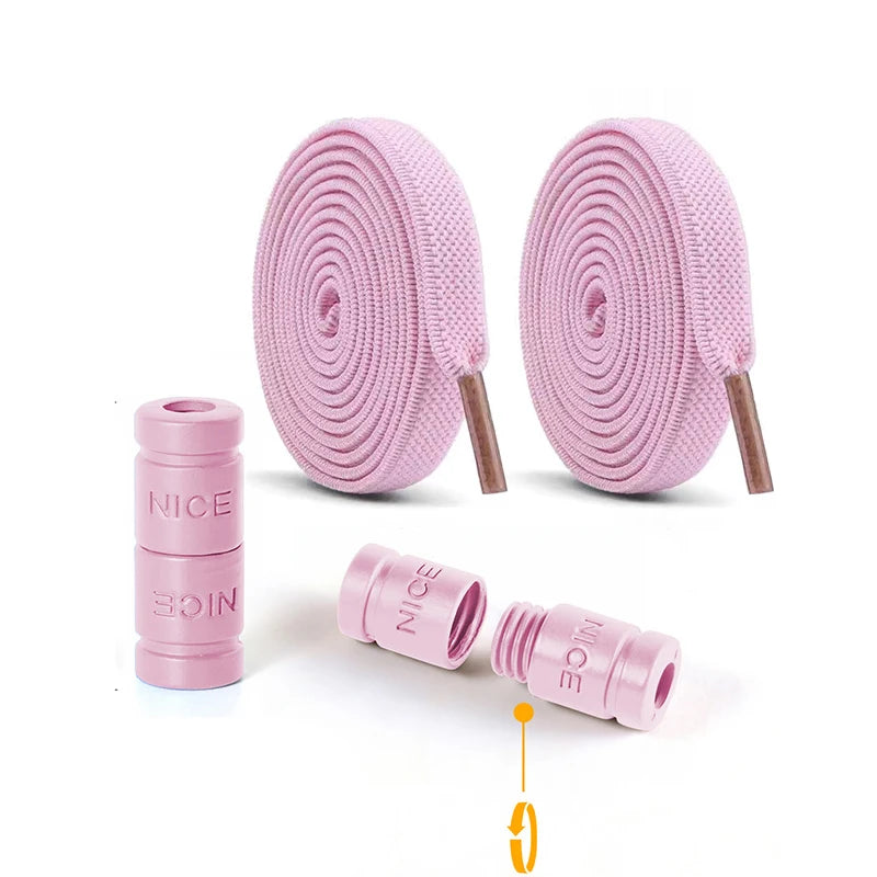 8mm Elastic No-Tie Shoelaces with Button Lock