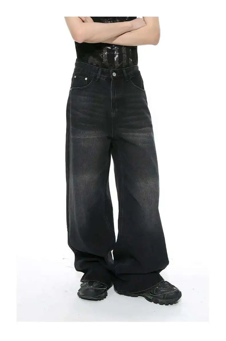 Men’s Vintage Gradient Wide-Leg Jeans