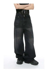 Men’s Vintage Gradient Wide-Leg Jeans