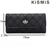 KISMIS Wallets for Women Cute Pink Pocket Womens Wallets Purses Plaid PU Leather Long Wallet Hasp Phone Bag Money Coin Pocket Ca