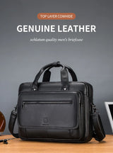 SCHLATUM Genuine Leather Briefcases Hard For Men 16 Inch Office Bussiness Computer Bag Luxury Vintage Handbags