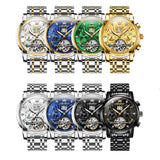OLEVS 9910 Mens Watch Original Luxury Brand Waterproof Luminous  Automatic Mechanical Watch Dual Calendar Watch Box Reloj