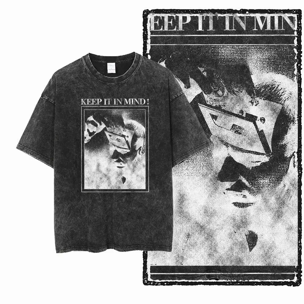 G24 Exclusive Big Size Cool Cotton Men's COOLMIND Printed Graphic T-shirt | Acid Washed Streetwear O-neck Men's Tee Tshirt