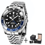 PAGANI DESIGN GMT Automatic Watch — Sapphire Crystal, 10-Bar Waterproof, 40mm