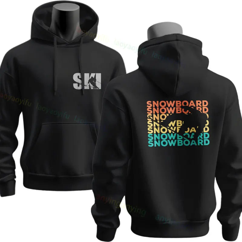 Men's Ski & Snowboard Graphic Hoodie for Fall and Winter
