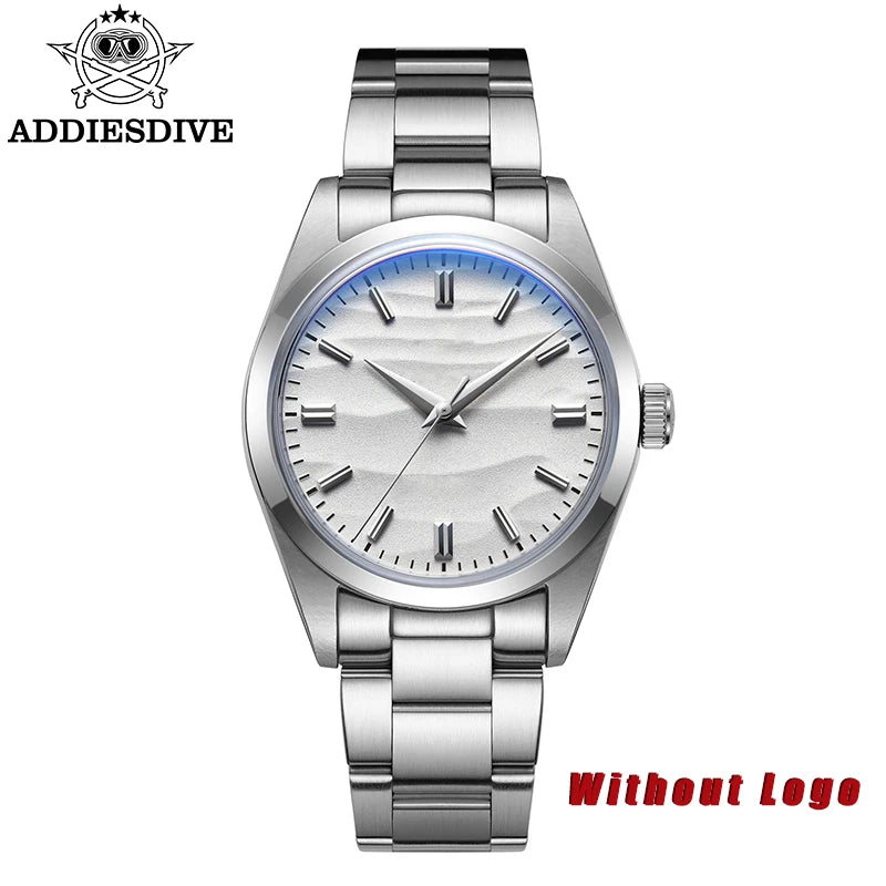 ADDIESDIVE Men's Watch 36mm Quartz Watch Diving 100m Sand Dial 316L Stainless Steel AR Bubber Glass Fashion WristWatch for Men