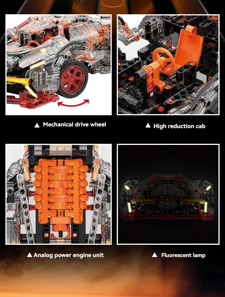 Creative DIY Racing Car Model Building Bricks Kit Advanced MOC Construction Toys for Adults Boys Girls Holiday Gift Idea