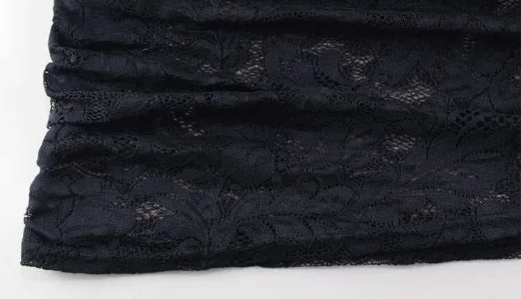 Elegant Lace One-Shoulder Mini Dress | Sheer Long Sleeve Streetwear