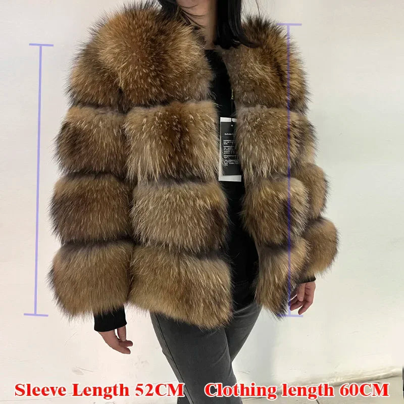 Luxury Women’s Real Raccoon & Fox Fur Jacket | Premium Winter Outerwear