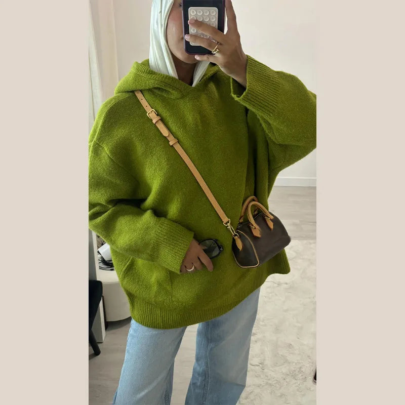 Women's Relaxed Hooded Pullover Sweater