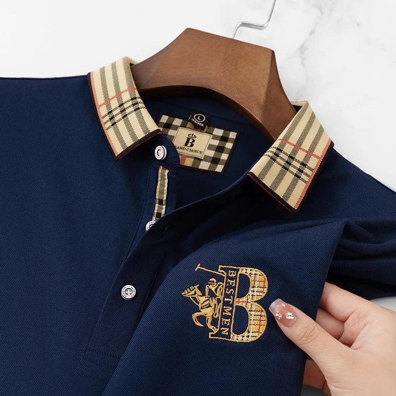 Men's Embroidered Polo Shirt – Breathable Summer Style