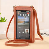 Women Crossbody Bags Touch Screen Cell Phone Purse 2023 Fashion Shoulder Bag Mobile Mini Wallet Card Holder Handbag for Female