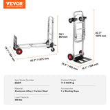 SucceBuy 400 lbs Folding Hand Truck Lightweight Dolly with Wheels Foldable Luggage Utility Cart for Warehouse Transport Moving