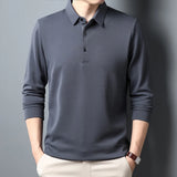 Men's Refined Long Sleeve Polo Shirt – Elegant Casual Fit