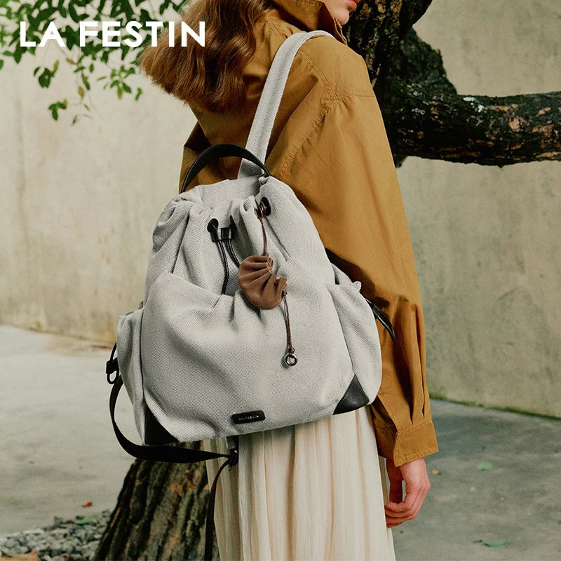 LA FESTIN Original Brand Backpack 2025 New Travel Bags for Woman Casual Tote Bags Large Capacity School Bag Shoulder Bag