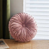 Pleated Velvet Pumpkin Cushion – Lumbar & Sofa Support