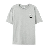 Men's Cotton T-Shirt with Minimalist Smile Print