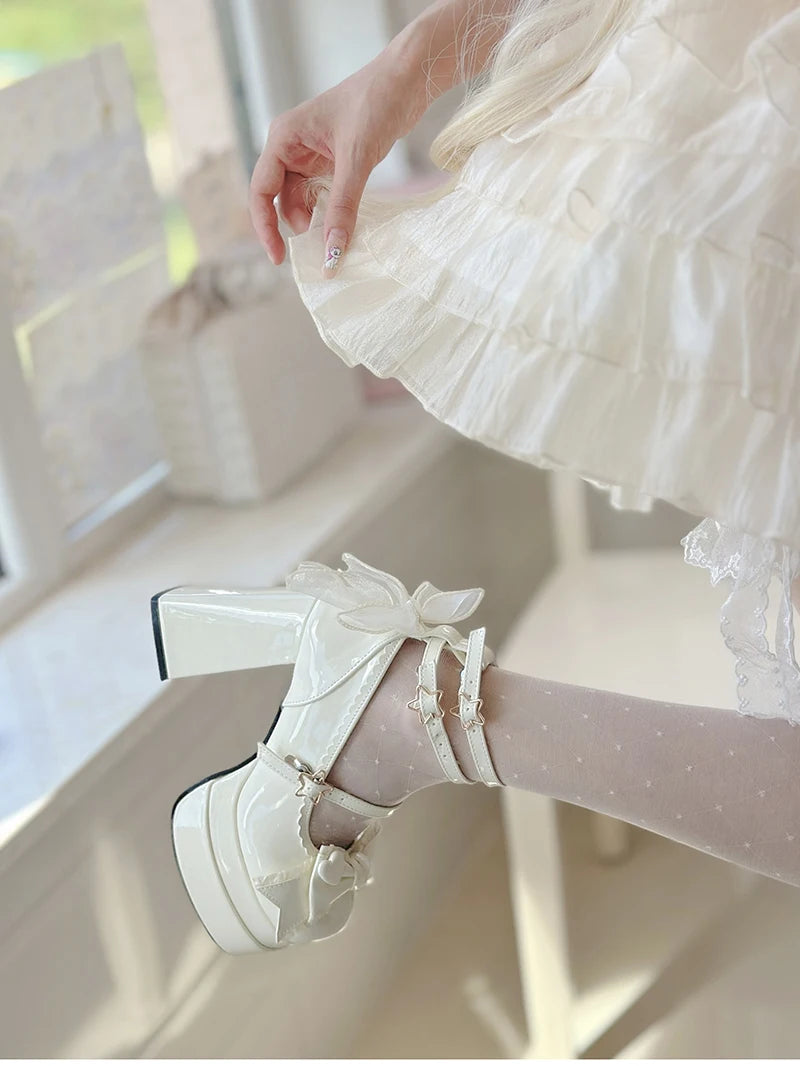 Women's Platform Mary Jane Pumps | Butterfly Strap Heels