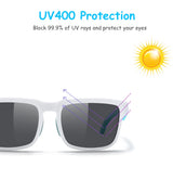 KDEAM For Young Age Small Size Polarized Sunglasses Reduce Glare and Enhance Clarity for Outdoor Sport Youthful Sun Glasses TR90