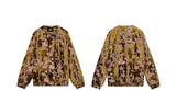 ELFSACK 2025 Gold Velvet Jacket Women's Winter Short Coat, Embroidered Goldfish Chinese Style Vintage Loose Padded Jacket