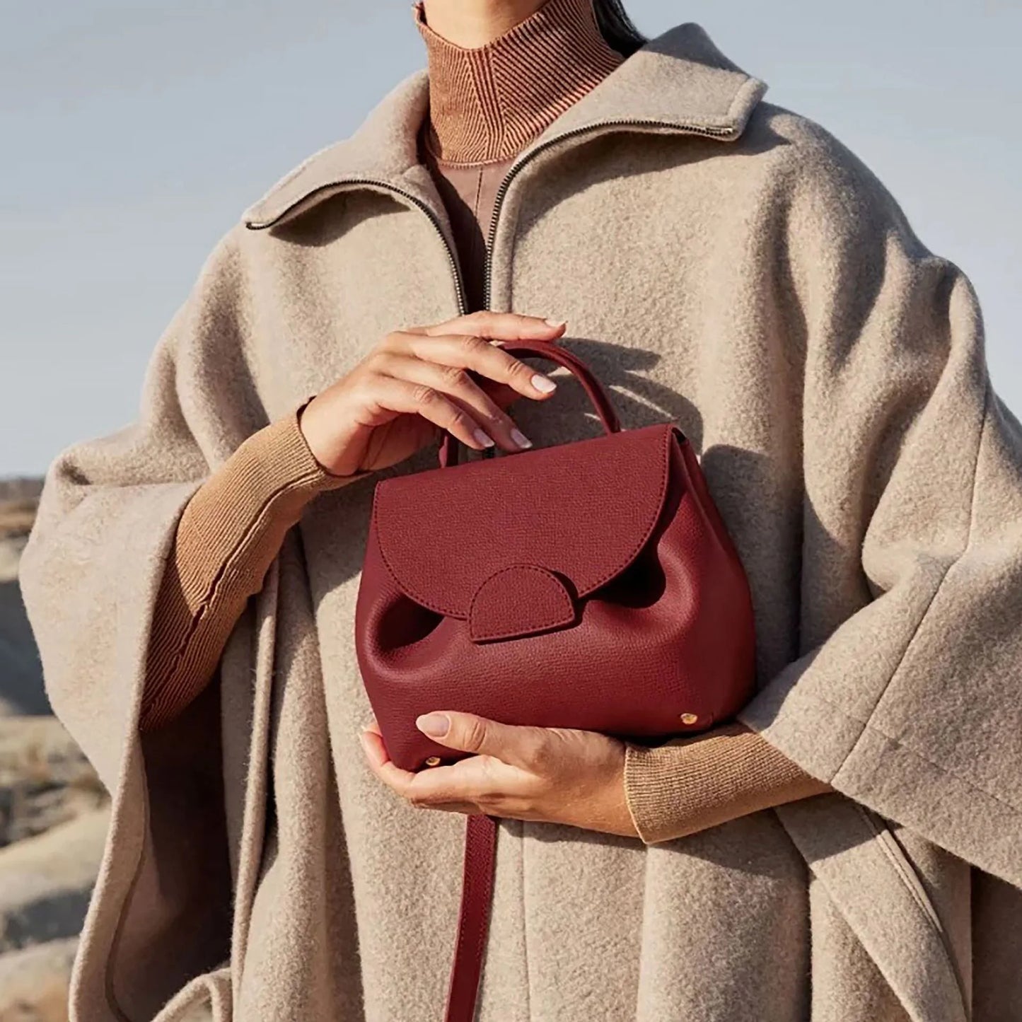 Luxury Genuine Leather Rectangle Crossbody