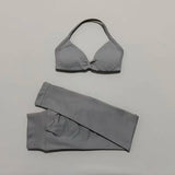 2Pcs HISTELLO Seamless Yoga Sports Set for Women Resistant Backless Bra Pilates Fitness Workout Running Leggings Gym Suit