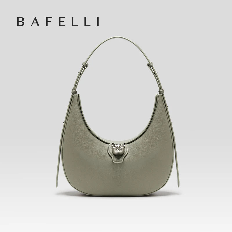 BAFELLI 2026 NEW WOMEN'S HANDBAG CAT SERIES GENUINE LEATHER LUXURY BRAND FASHION STYLE SHOULDER HOBOS LARGE SIZE BAGS FEMALE