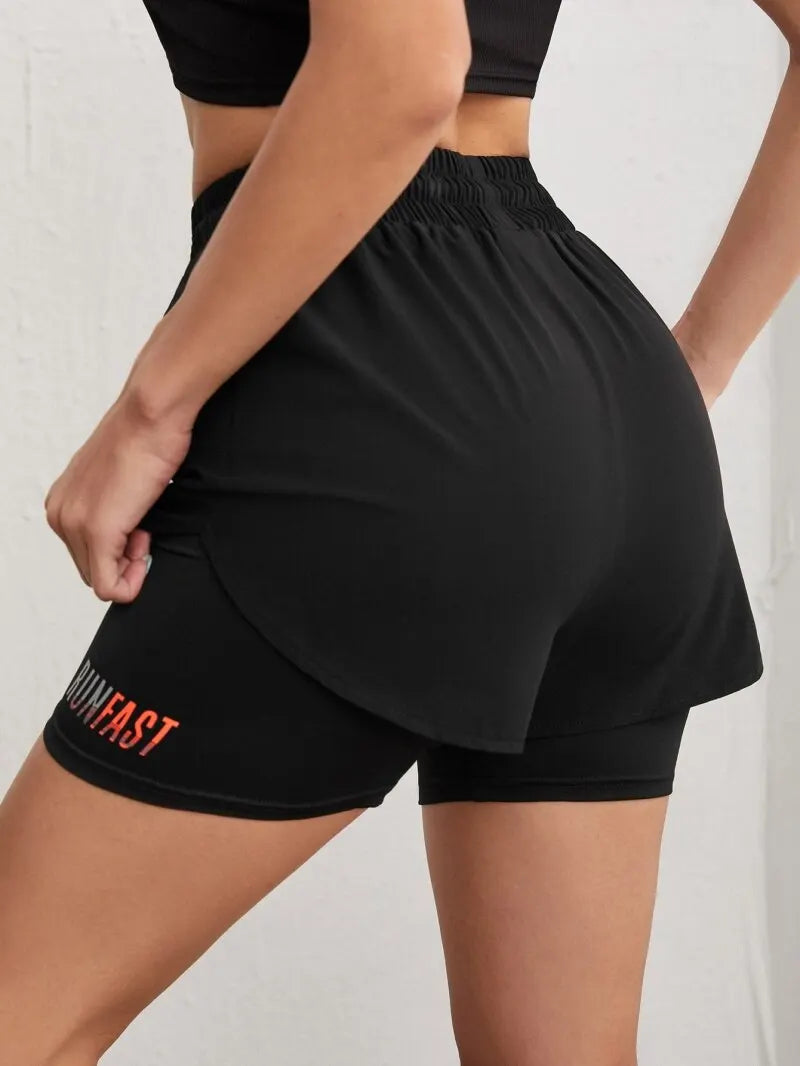 Women's High Rise 2-in-1 Running & Yoga Shorts