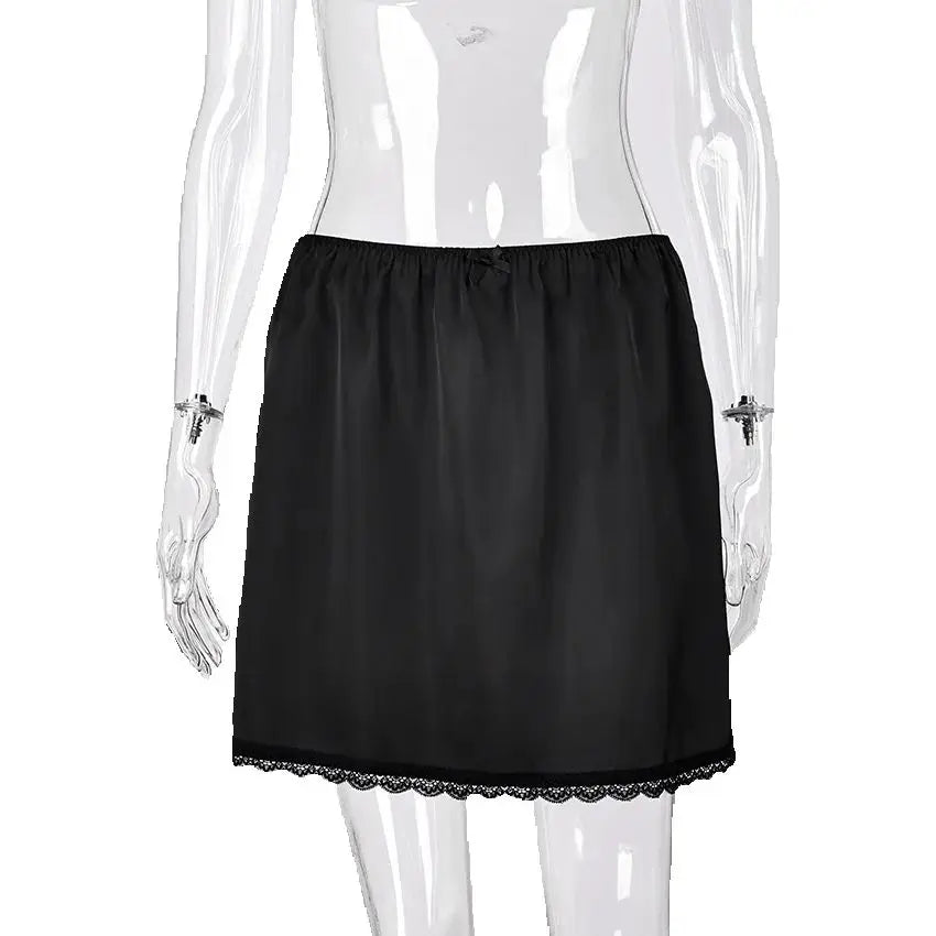 Elegant High-Waist Satin Mini Skirt