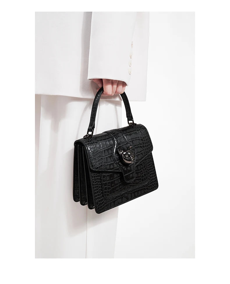 Bafelli Genuine Leather Structured Shoulder Bag