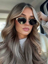 Oval Frame Women's Vintage Sunglasses | UV400 Metal