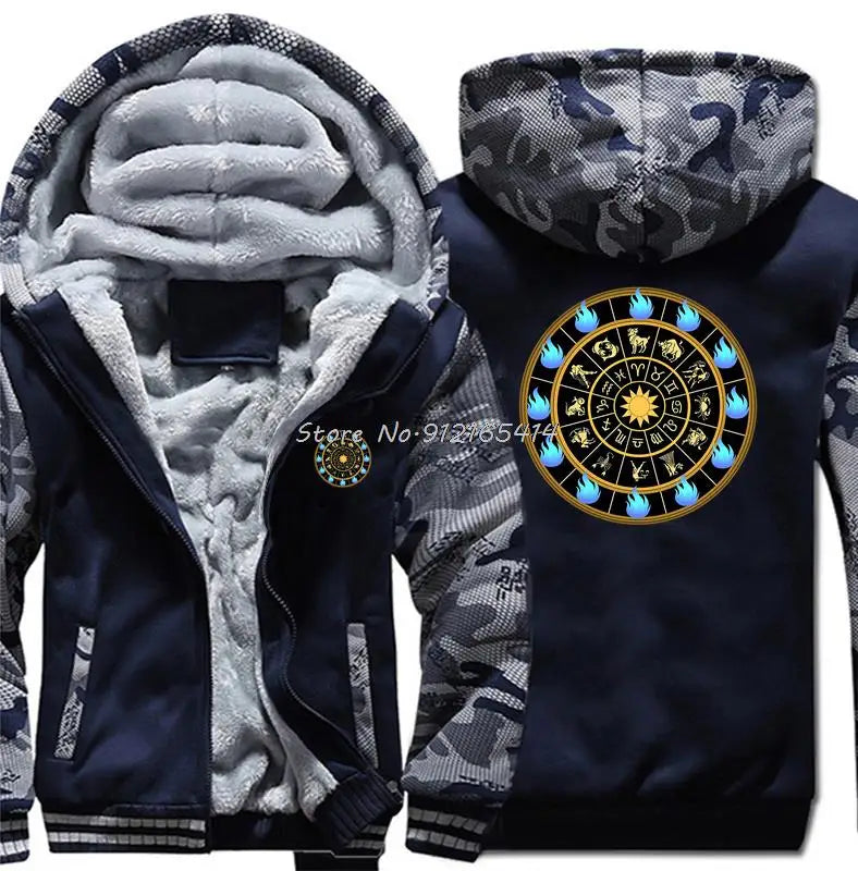 Saint Seiya Men's Thick Zip-Up Anime Hoodie