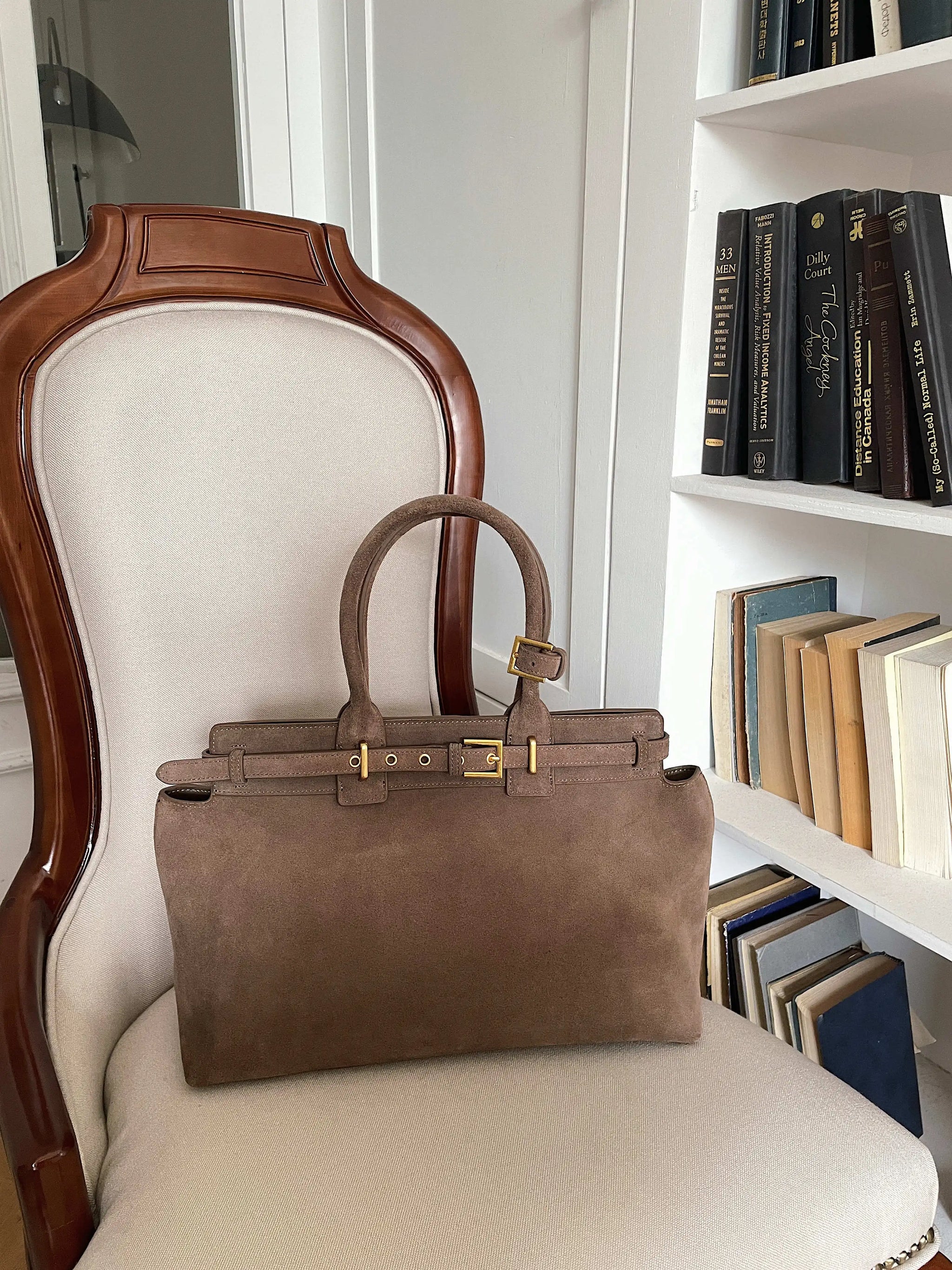 Motingsome 100% Natural Suede Bag Women Tote Luxury Designer Bags Roomy Casual Tote Crossbody Fashionable Handbag and Purses New