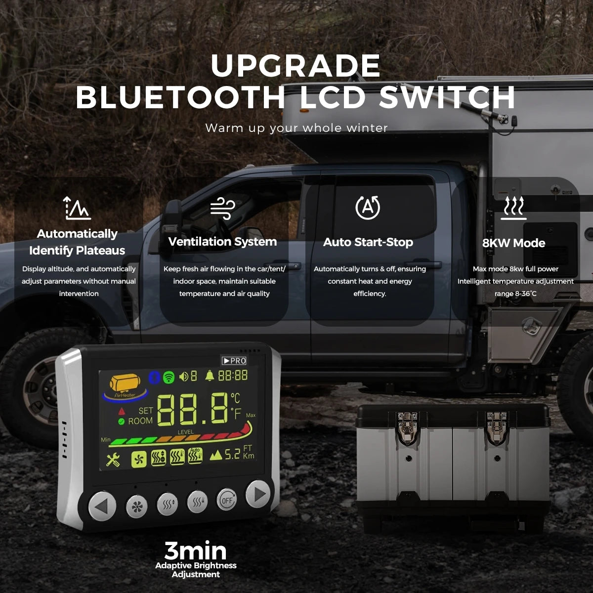 Sunster TB10 8KW Diesel Air Heater | Bluetooth LCD