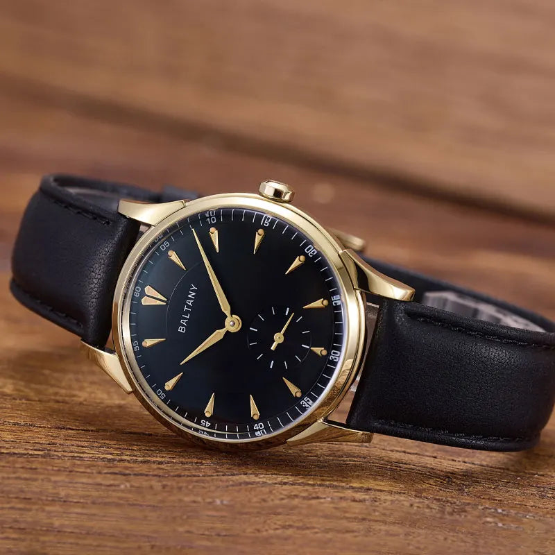 Baltany S4101 Retro Dress Watch Man 38.5MM Light Gold Watch Sapphire Crystal ST1701 Automatic Mechanical Watch For Man Luxury