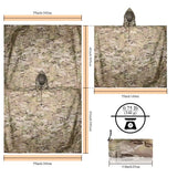 Tactical Camo Raincoat – Packable Waterproof Poncho