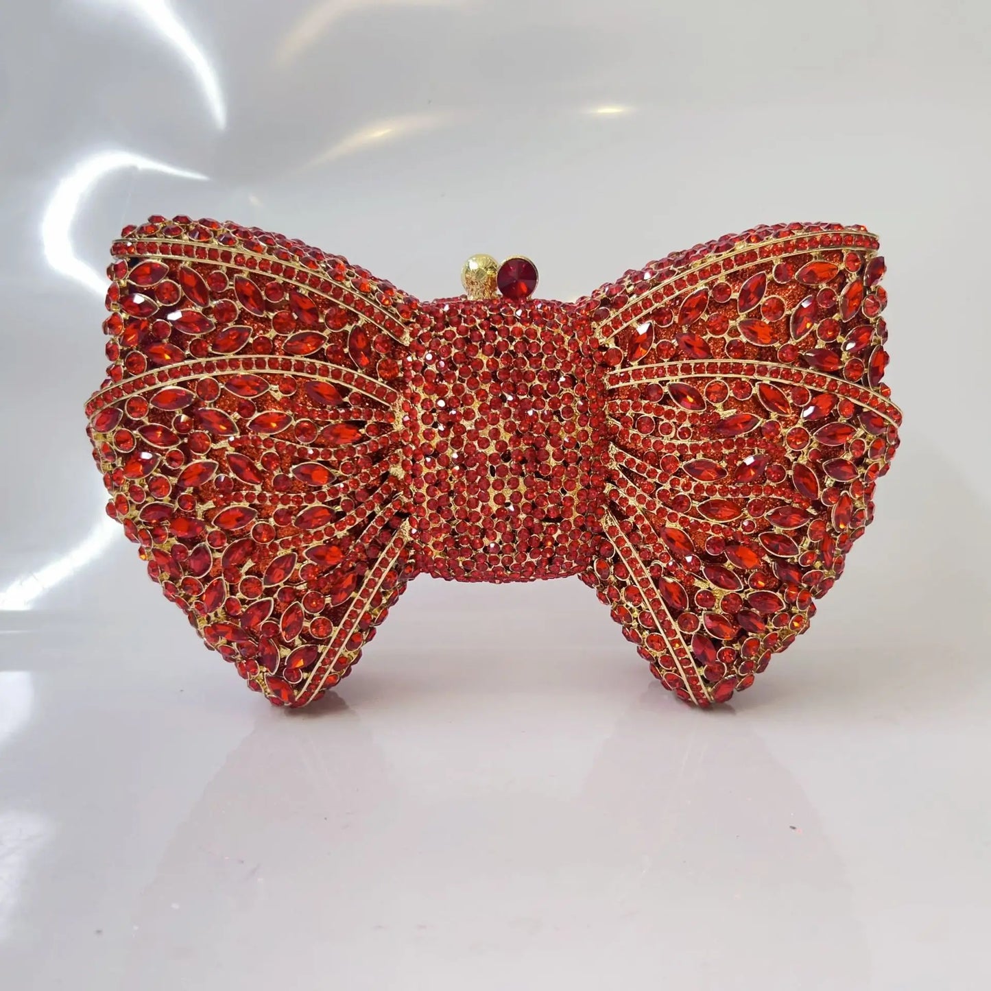 Elegant Rhinestone Bowtie Evening Bag Fashionable Luxurious Banquet Crystal Clutch Personalized Handbag Unique Diamond Party Bag