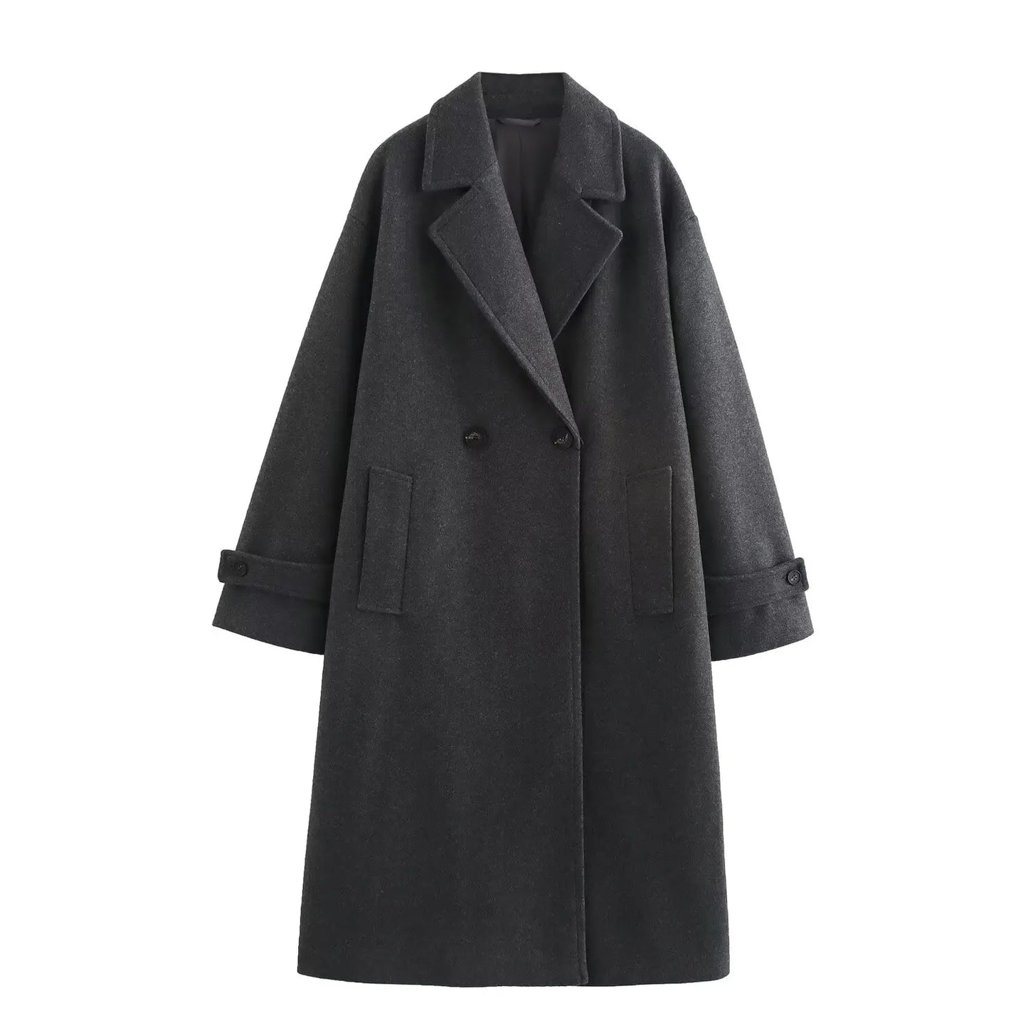 Tri-Color Luxury Loose Collar Coat