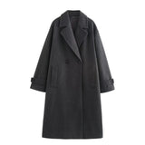 Tri-Color Luxury Loose Collar Coat