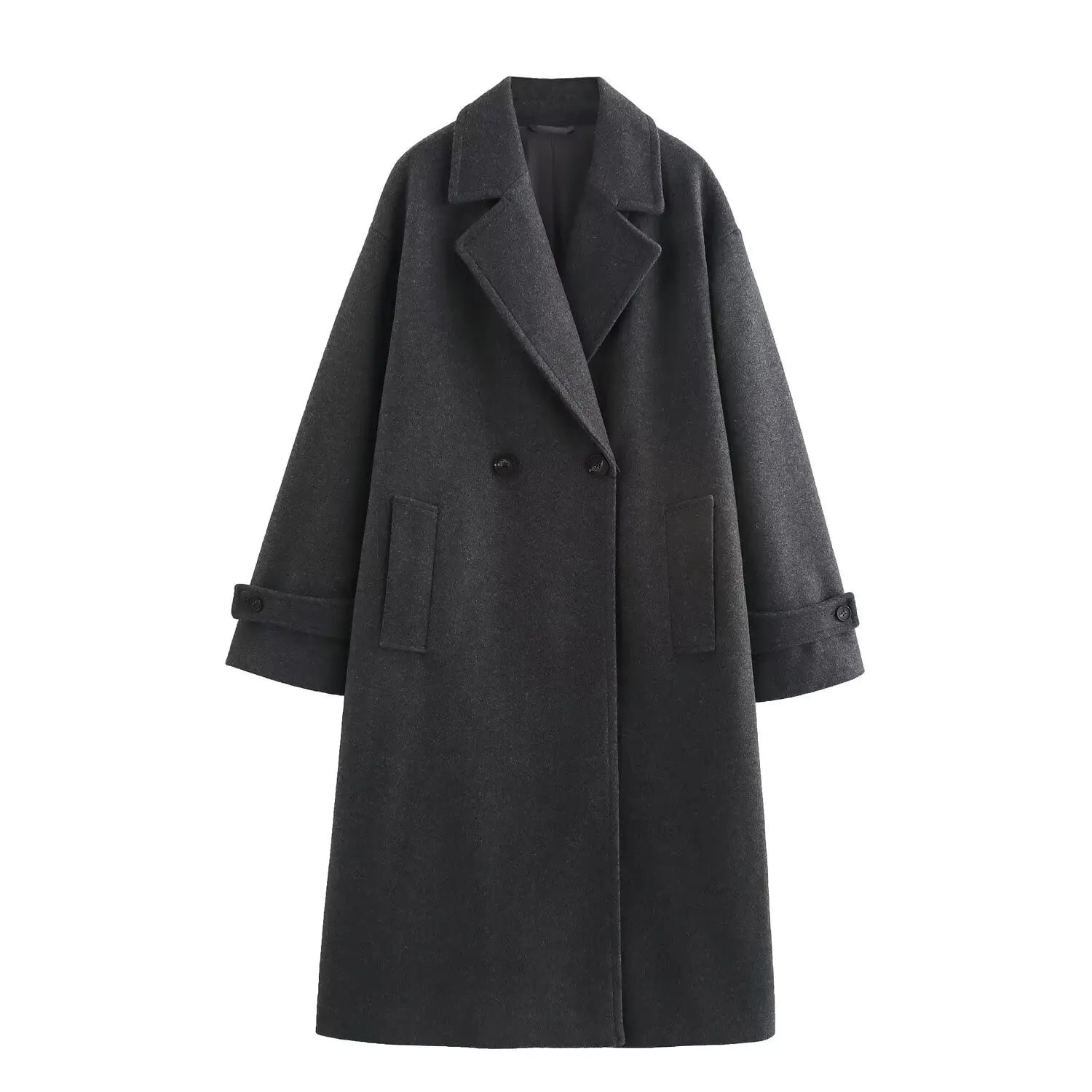 Tri-Color Luxury Loose Collar Coat
