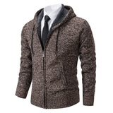 Men’s Fleece-Lined Stand Collar Cardigan