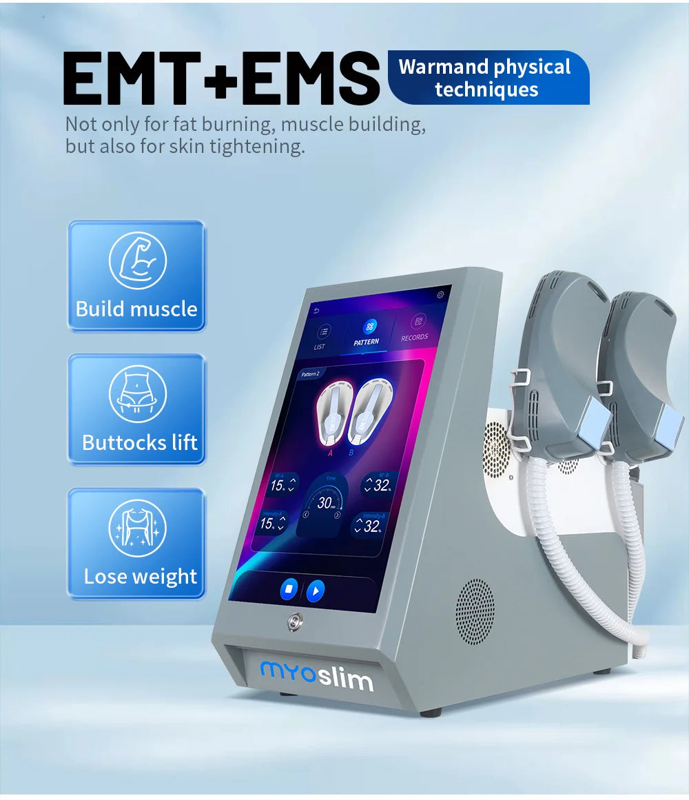 Myoslim 15 Tes 6500W EMS Body Muscle Stimulator RF EMS Portable Body Sculpting Machine Slimming Weight Lose Electromagnetic